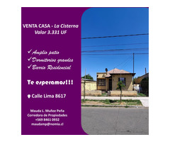 Venta casa en La Cisterna Amplio terreno.Villa Augusto Biaut.